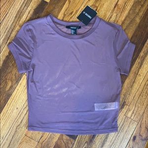 Forever 21 sheer lavender crop top NWT